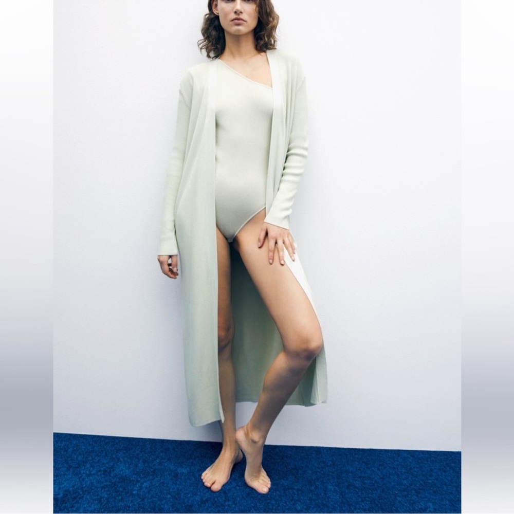 Zara Green Cardigan Duster